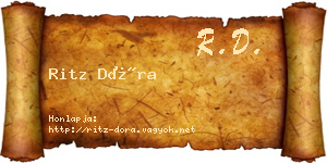 Ritz Dóra névjegykártya